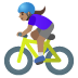 woman biking, medium skin tone